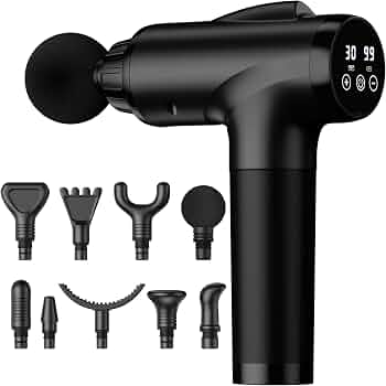 OLsky Massage Gun Deep Tissue 30 Speeds 9 Attachments Handheld (Black) |...