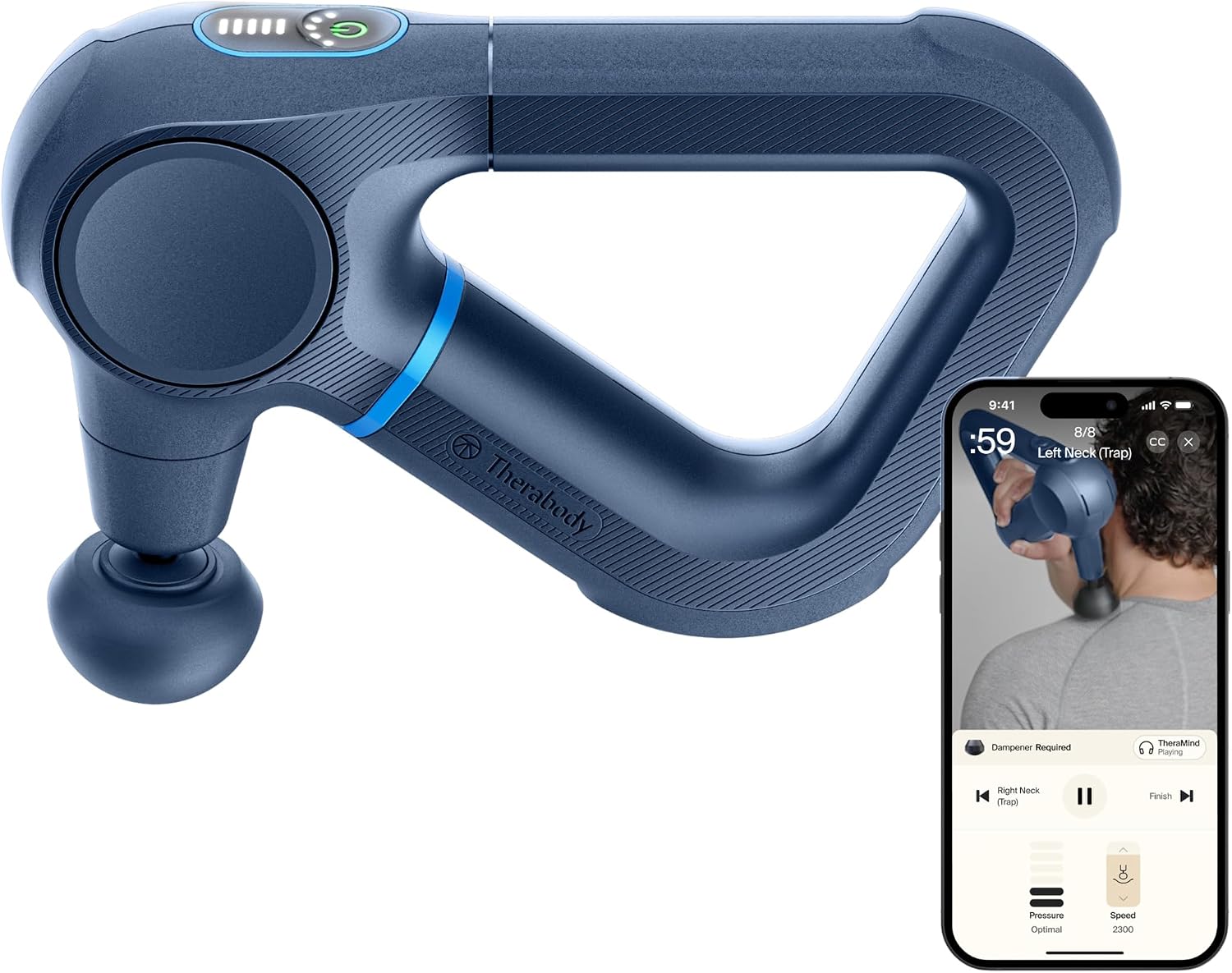 TheraGun Therabody Prime 6th Gen Deep Tissue Massage Gun, Navy